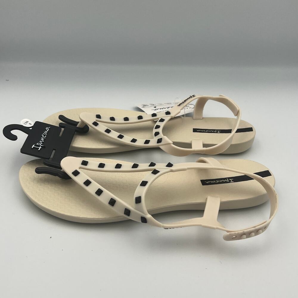 NWOB Ipanema Class Rockstar Fem Sandals Beige/Black Women's Size 8 - Picture 3 of 7